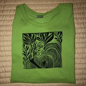 Green Tee with Forest Graphic